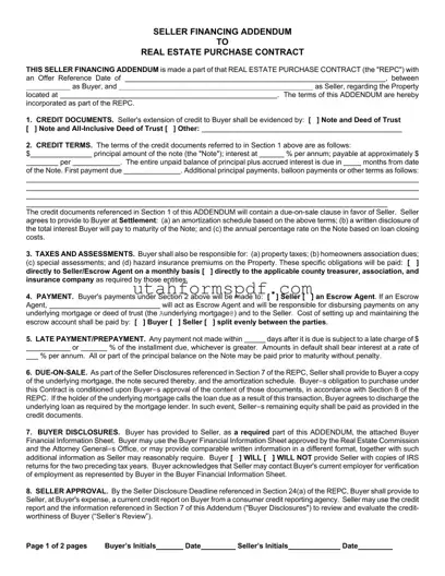 Blank Seller Utah Form
