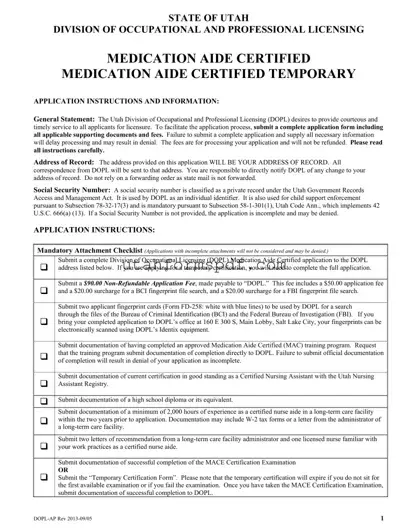 Blank Utah Dopl Ap Form