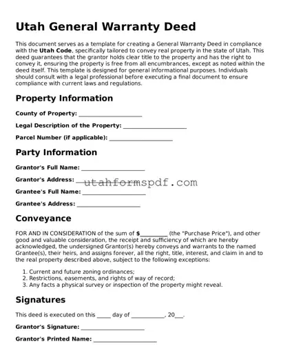 Official Utah Deed Form