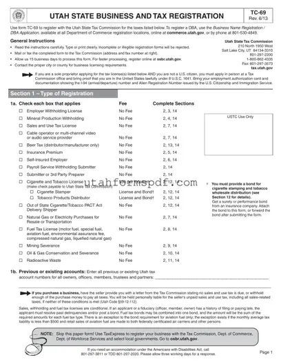 Blank Utah Tc 69 Form