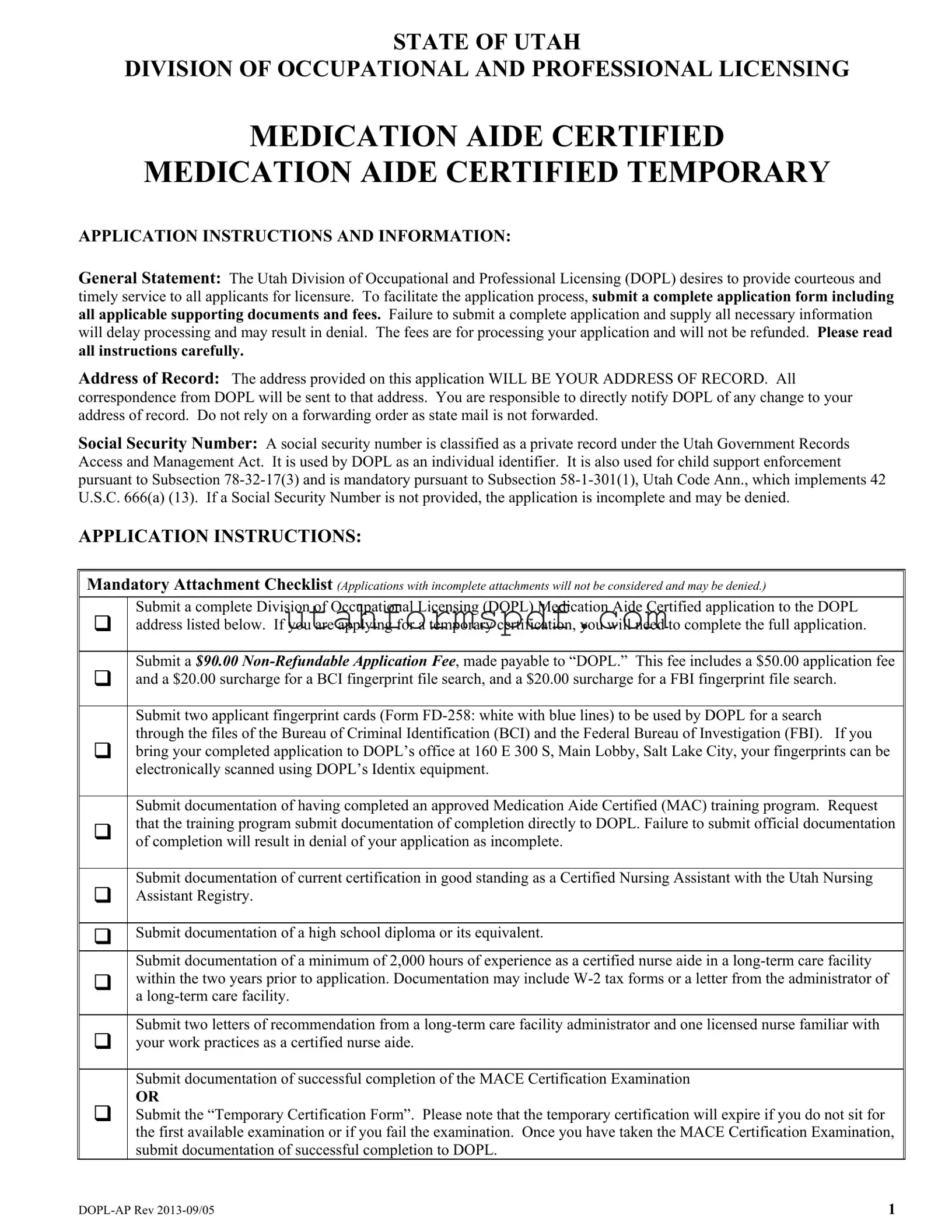 Blank Utah Dopl Ap Form