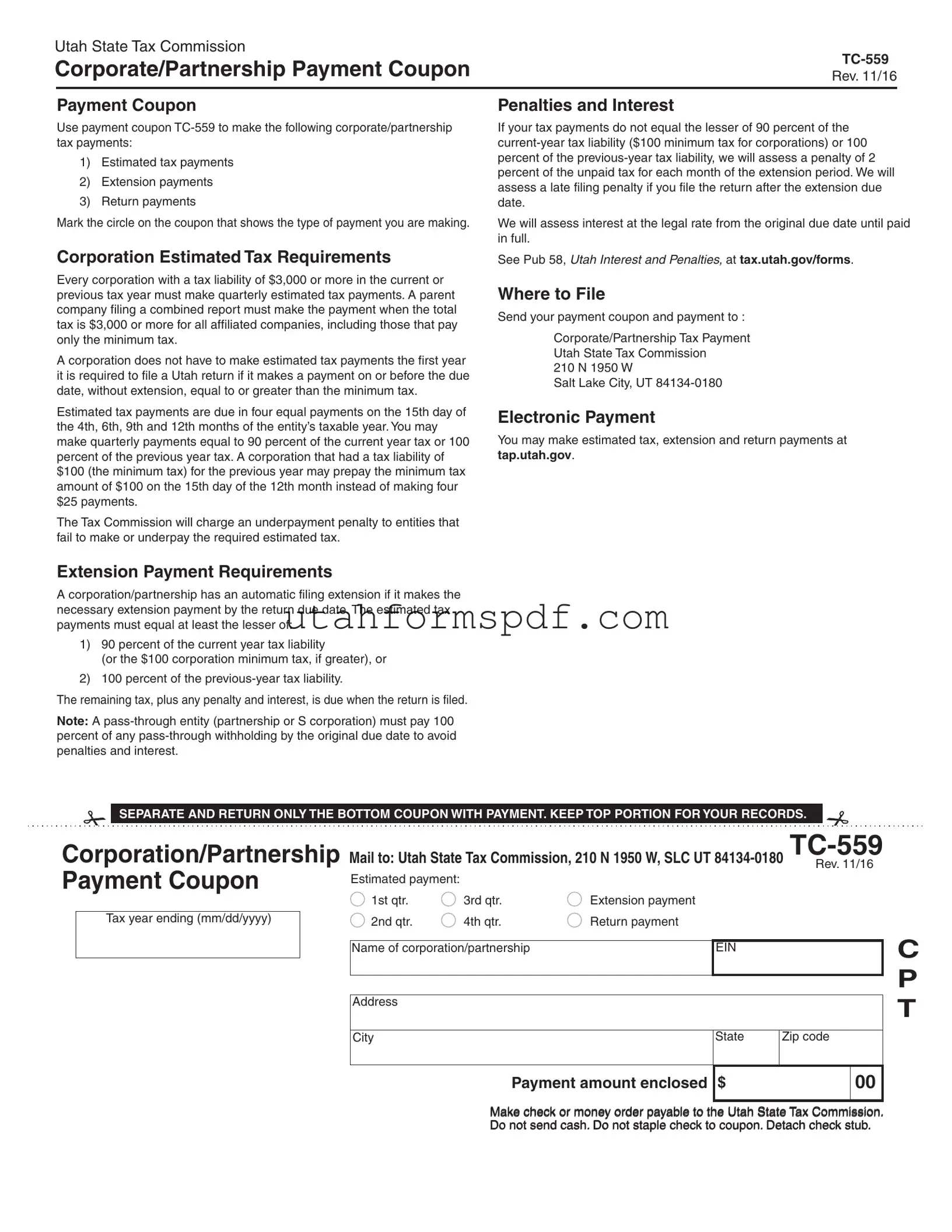 Blank Utah Tc 559 Form