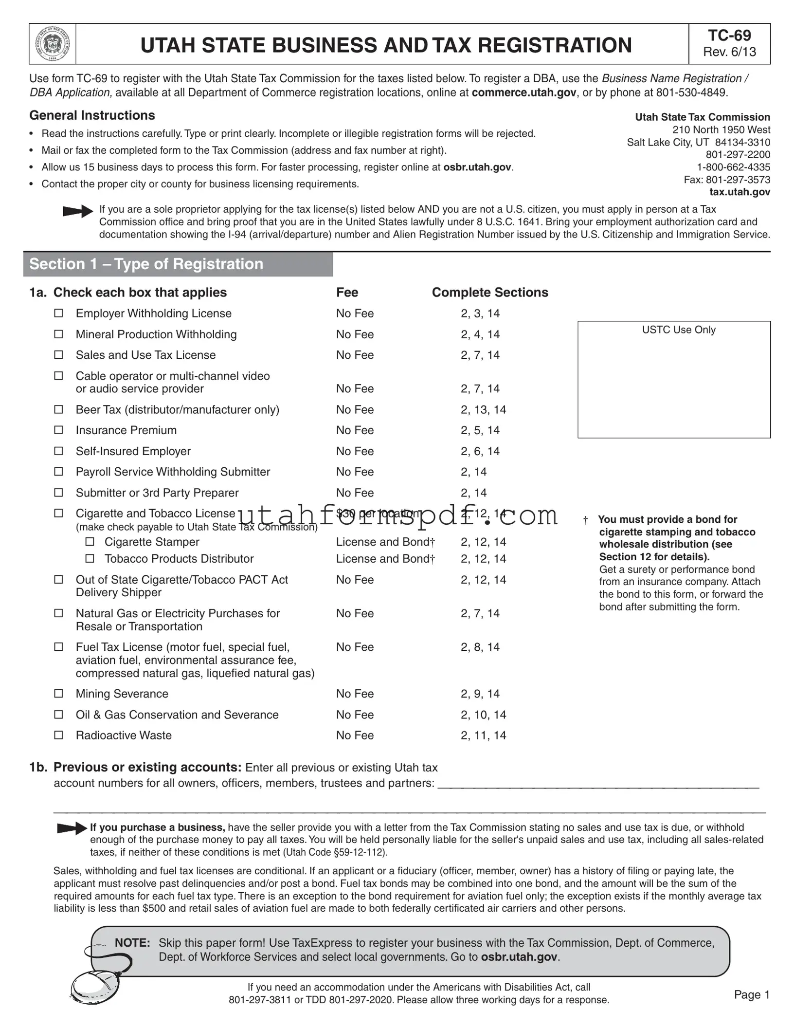 Blank Utah Tc 69 Form